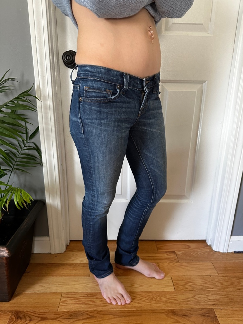 J Brand Women's Dark Indigo Ultra Low Rise Skinny Jeans